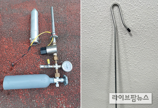 현장에서 활용중인 ‘야생조류 포획기’<사진 왼쪽>와 ‘방목가축 보정기’<사진 오른쪽> 방역장비 2종이 특허 출원을 완료했다.