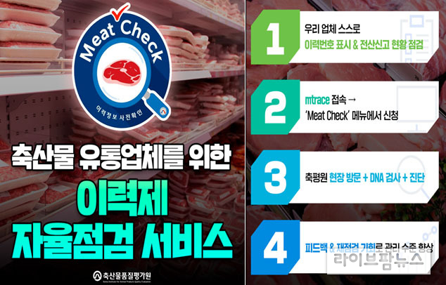 축산물품질평가원 제주지원은 지난 19일, 제주지역 축산물 유통업체의 첫 ‘미트체크(Meat-Check)’신청이 접수됨에 따라 현장점검을 실시했다.
